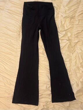 High-Waist Black Flare Yoga Pants
